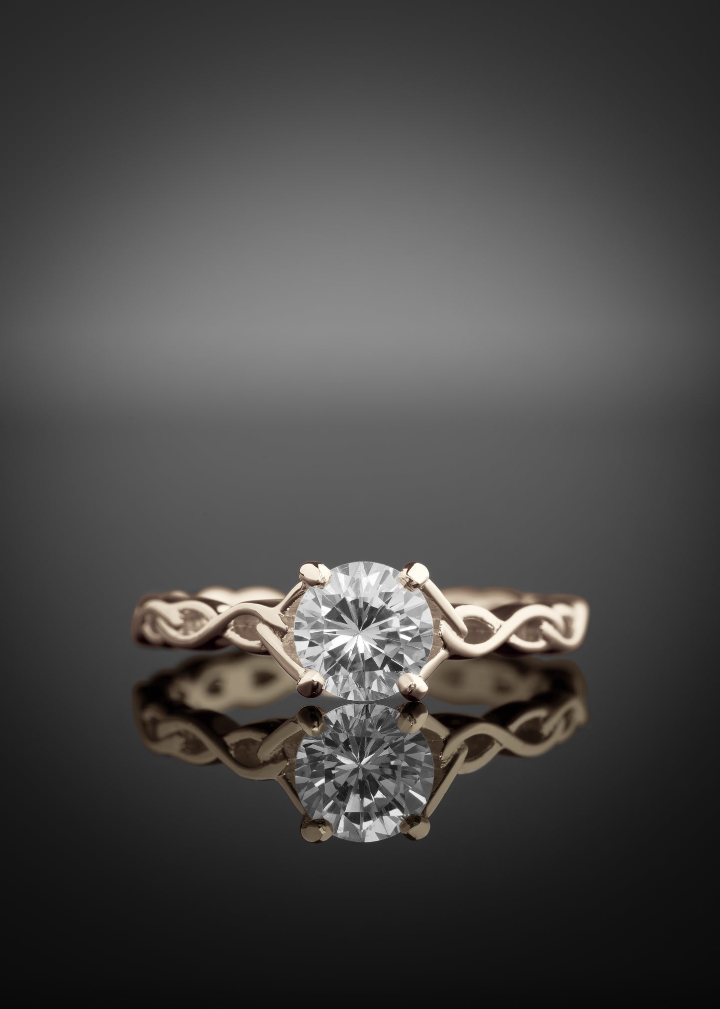 celtic diamond engagement ring in gold 