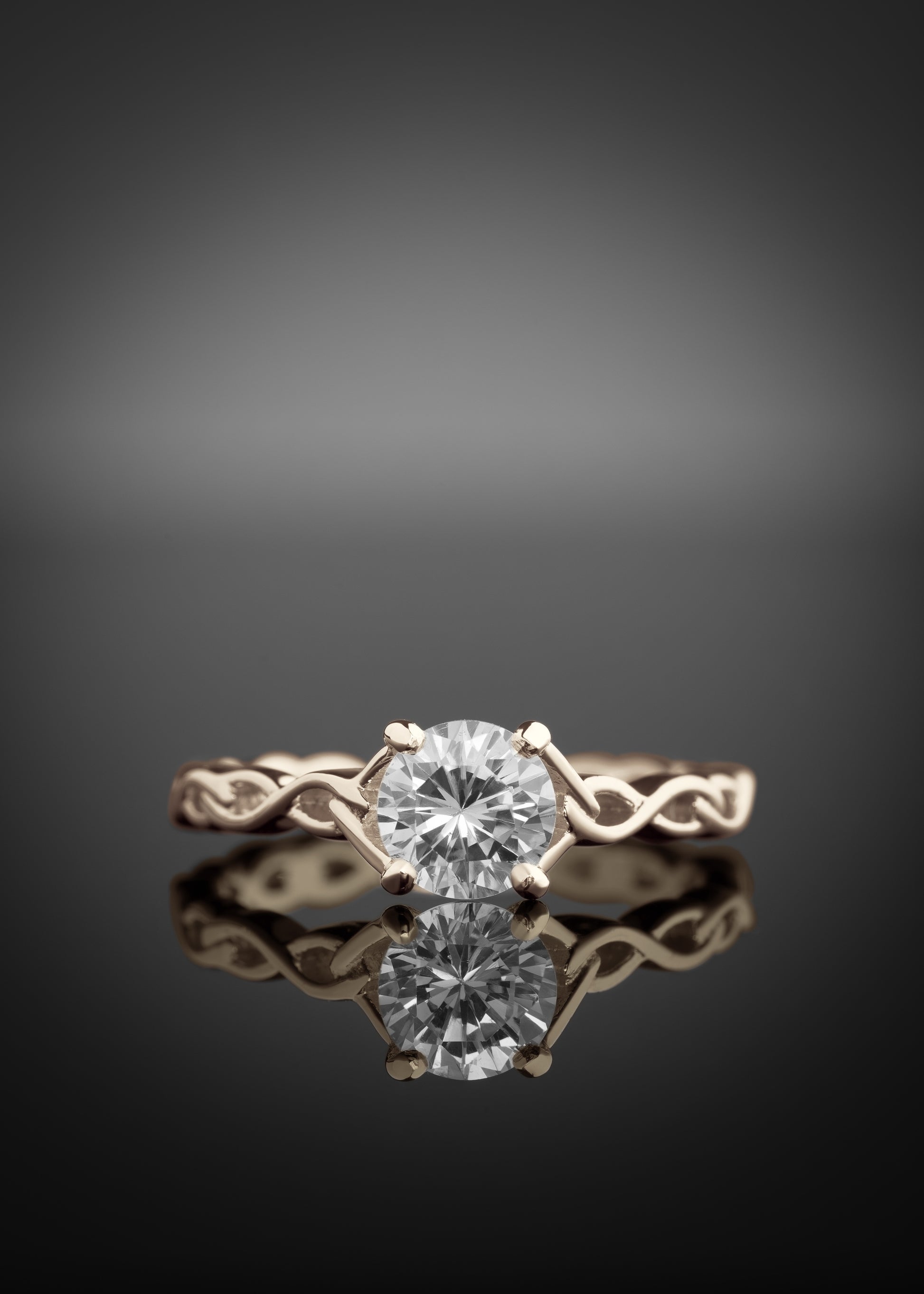 celtic diamond engagement ring in gold