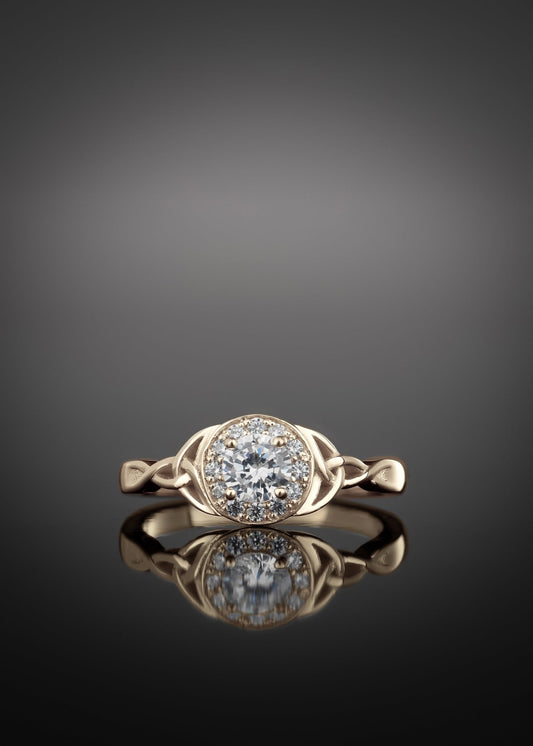 Celtic Knot Engagement ring in gold