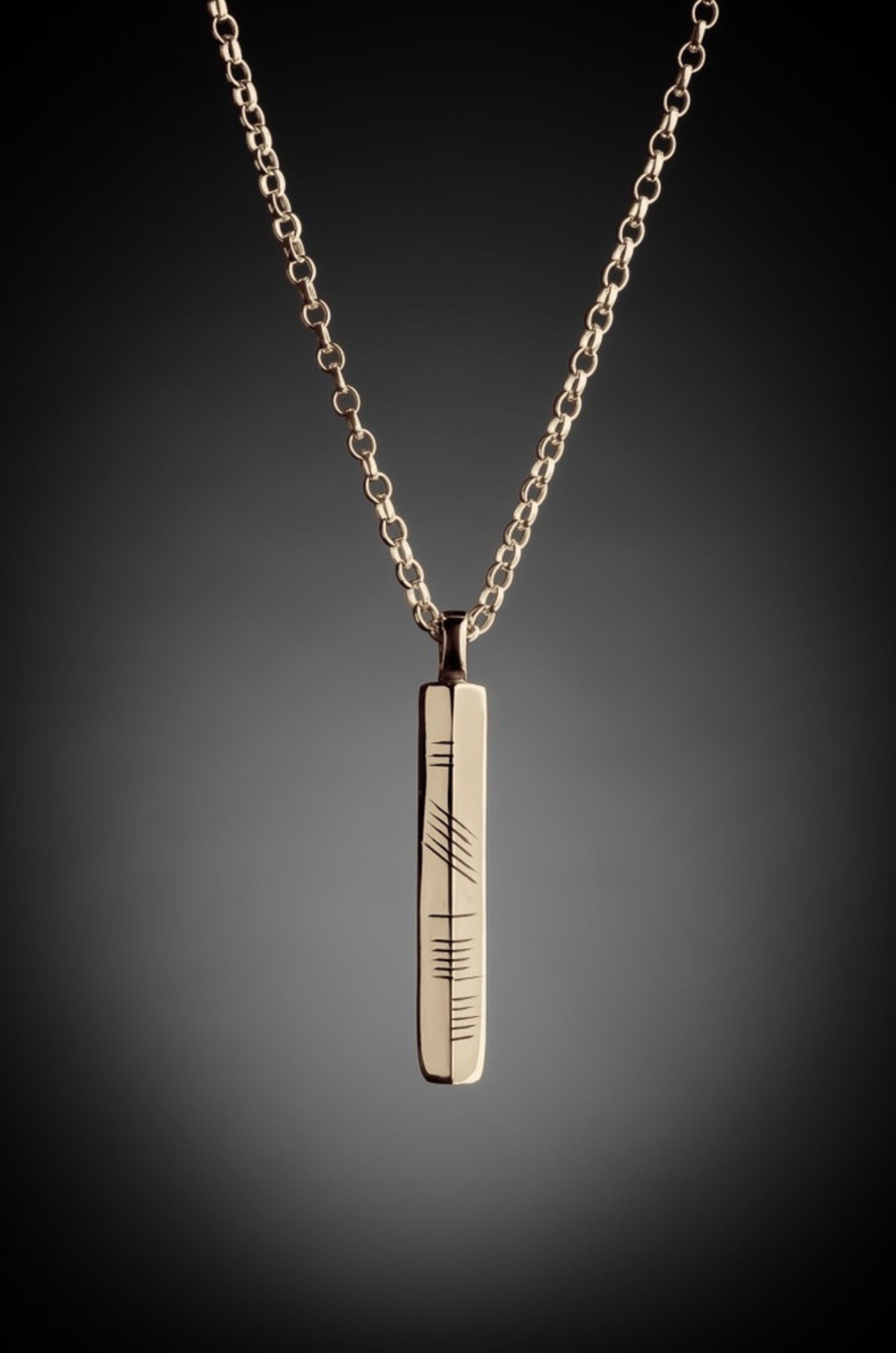 Ogham Neart Pendant Gold – Claddagh Design - Main Image