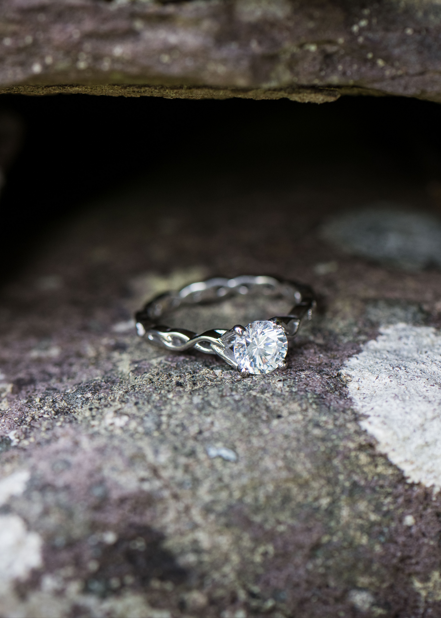 Celtic Diamond Engagement Ring in white gold