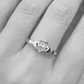 diamond claddagh ring on models hand