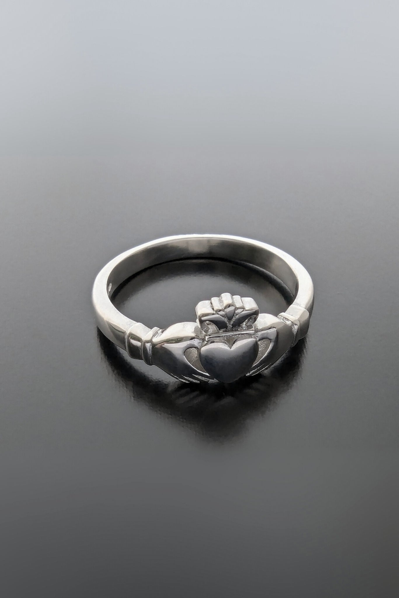 elevated image of the heritage Claddagh ring