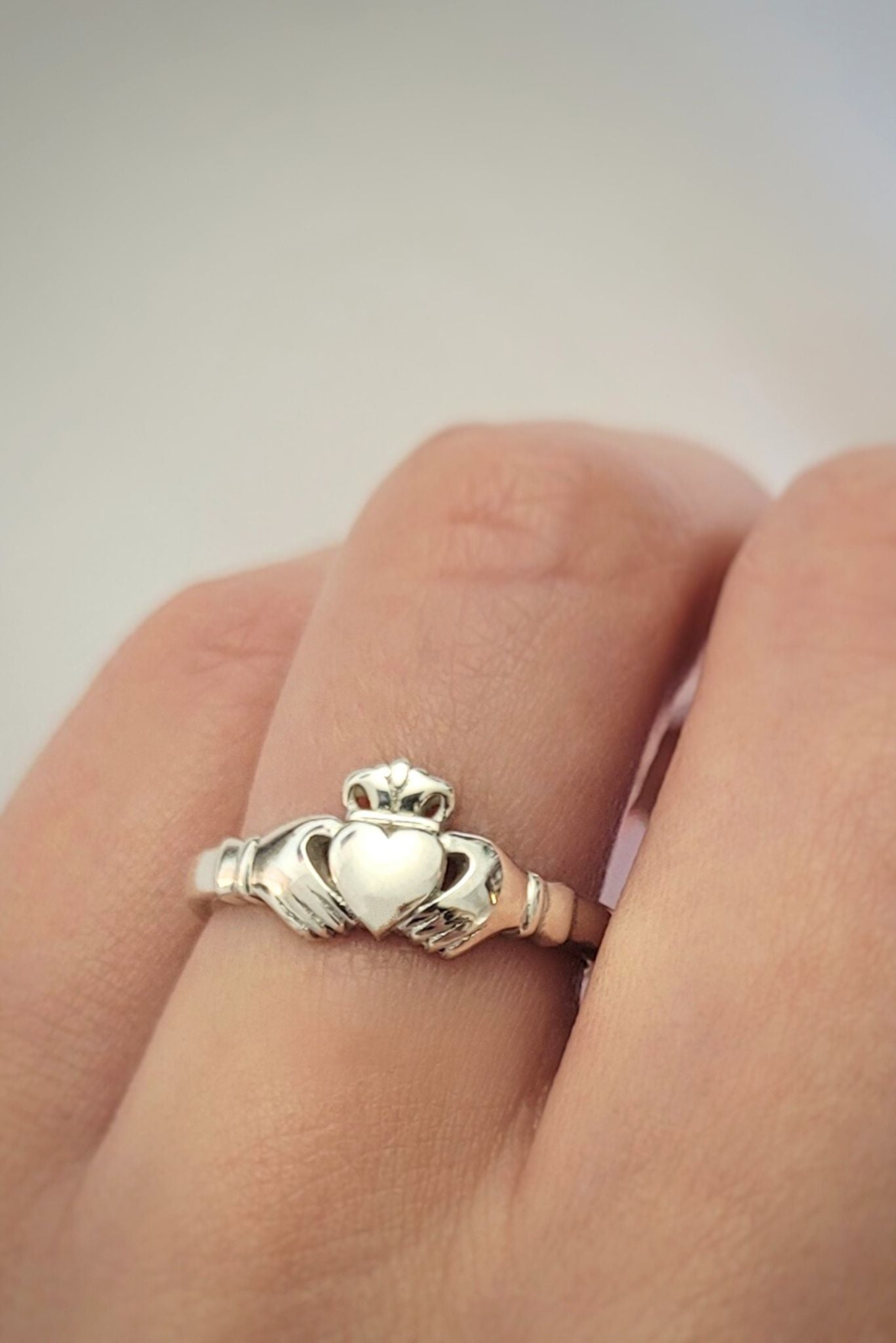 Heritage Claddagh ring on hand