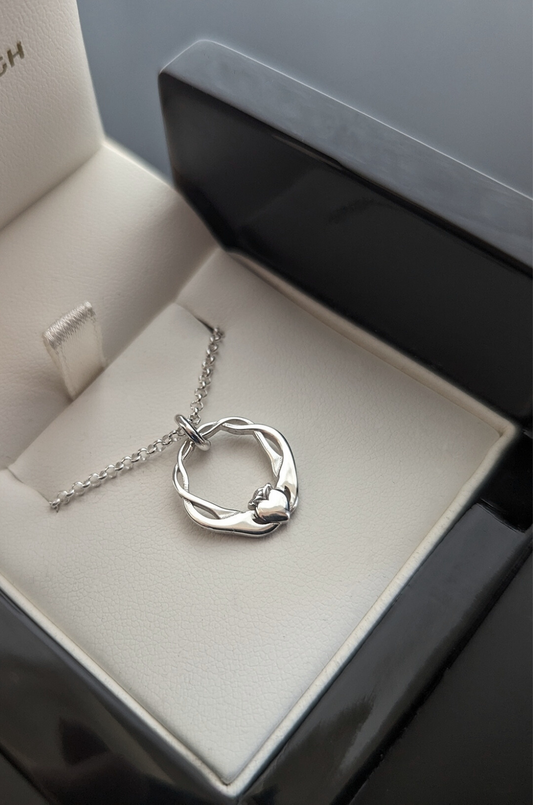 Infinity Claddagh Pendant in presentation box