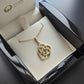 Gold celtic Motherhood Knot Necklace in box