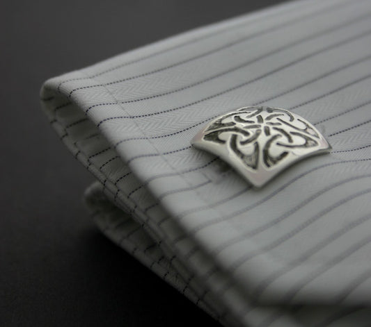 celtic knot cufflinks in silver
