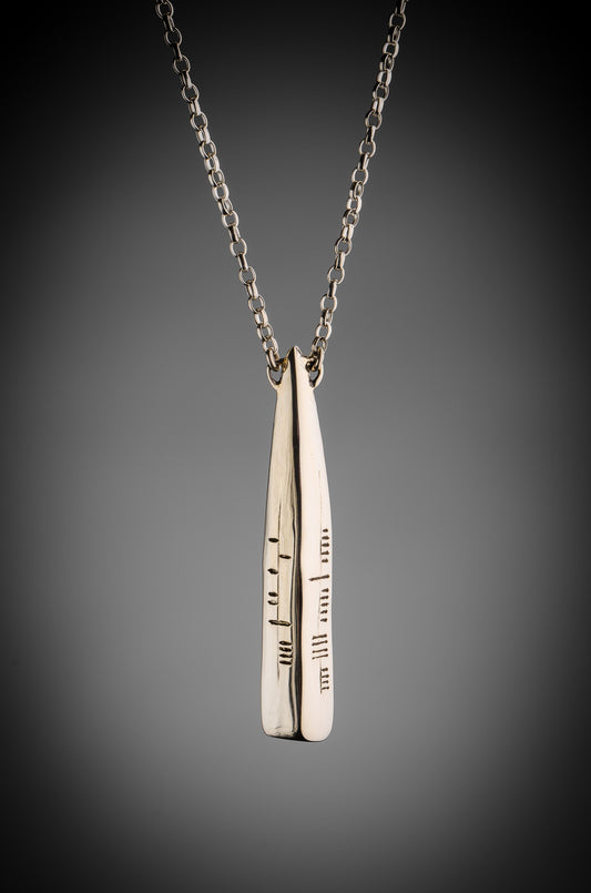 Ogham family pendant gold plated silver