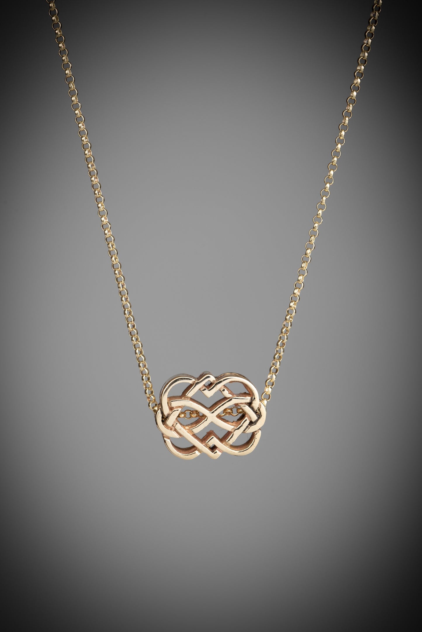 Gold Celtic love knot pendant necklace