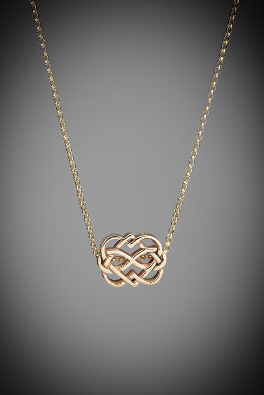 Gold Celtic love knot pendant necklace