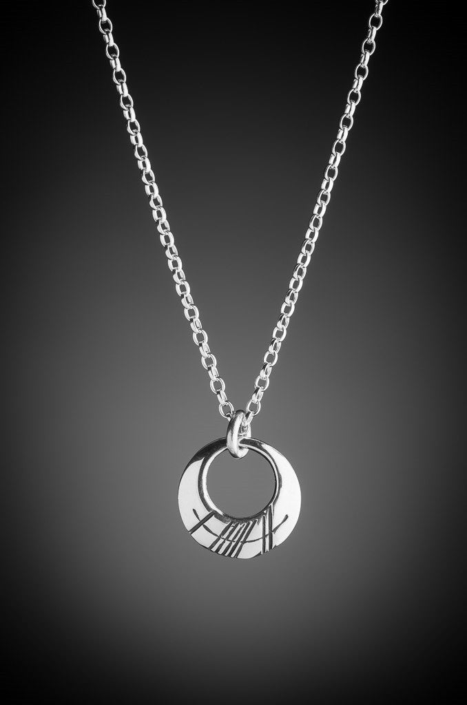 silver ogham grá pendant