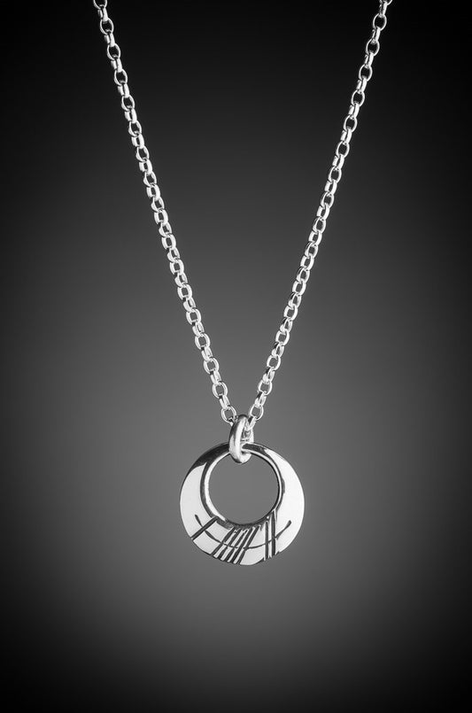 silver ogham grá pendant