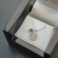 Celtic love knot necklace with connemara marble in box