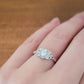 Halo Celtic Knot Engagement Ring on model's hand