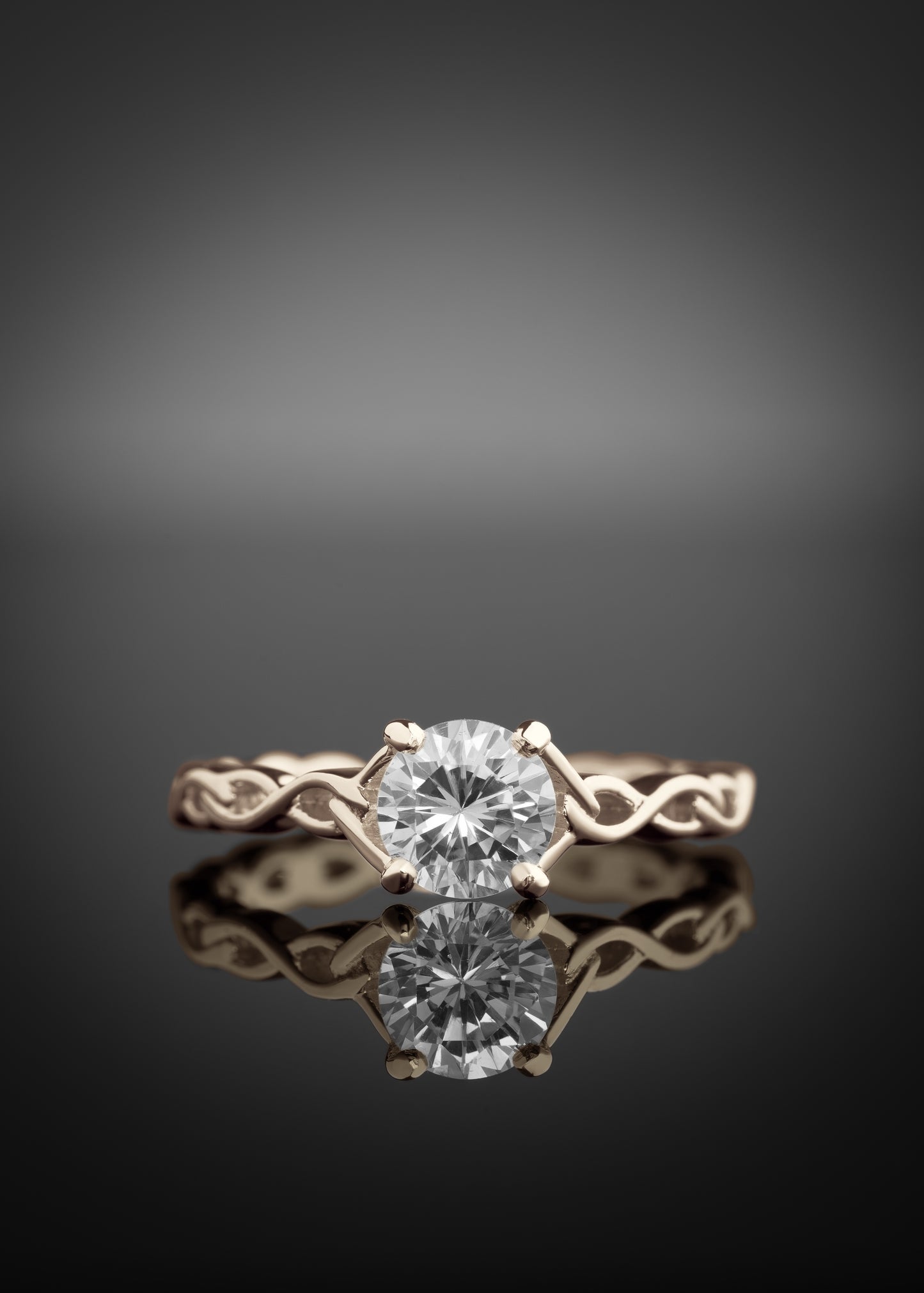 celtic diamond engagement ring in gold 