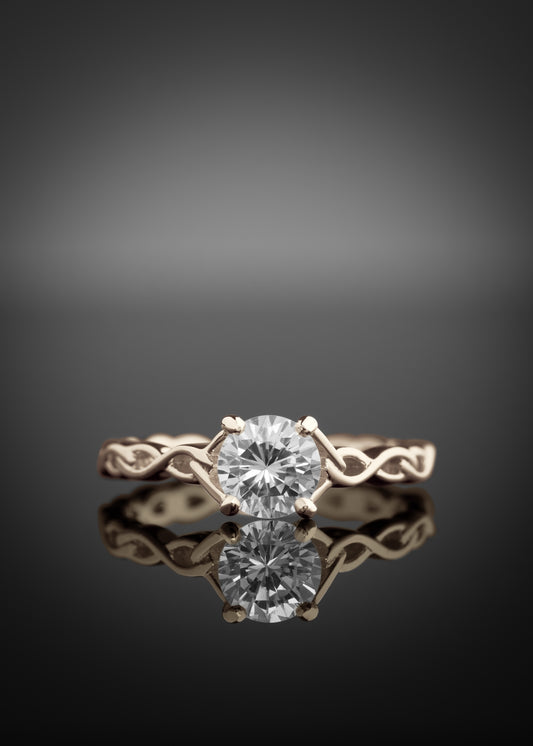 celtic diamond engagement ring in gold 