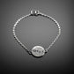 Anam cara bracelet in silver on black background