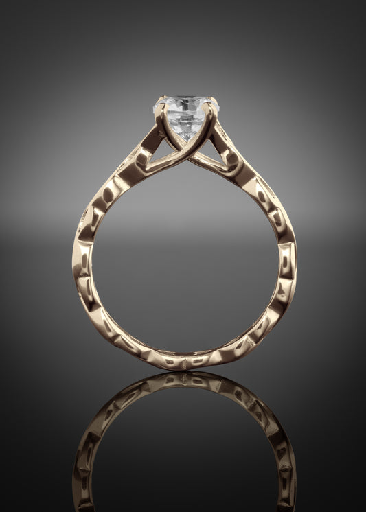 celtic diamond engagement ring in gold 
