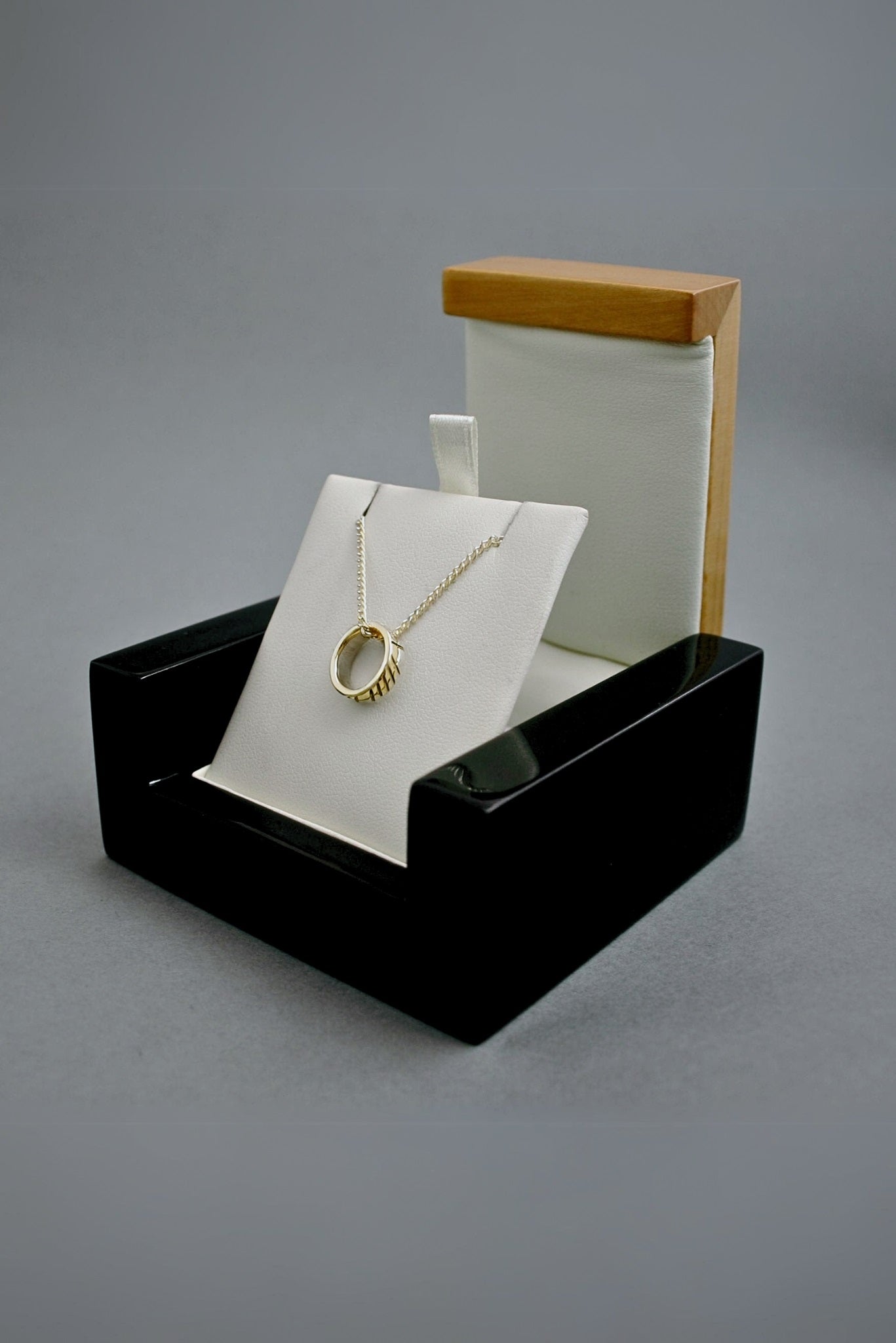 Gra Ogham Necklace in gold in box