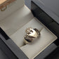 large chunky claddagh ring in box