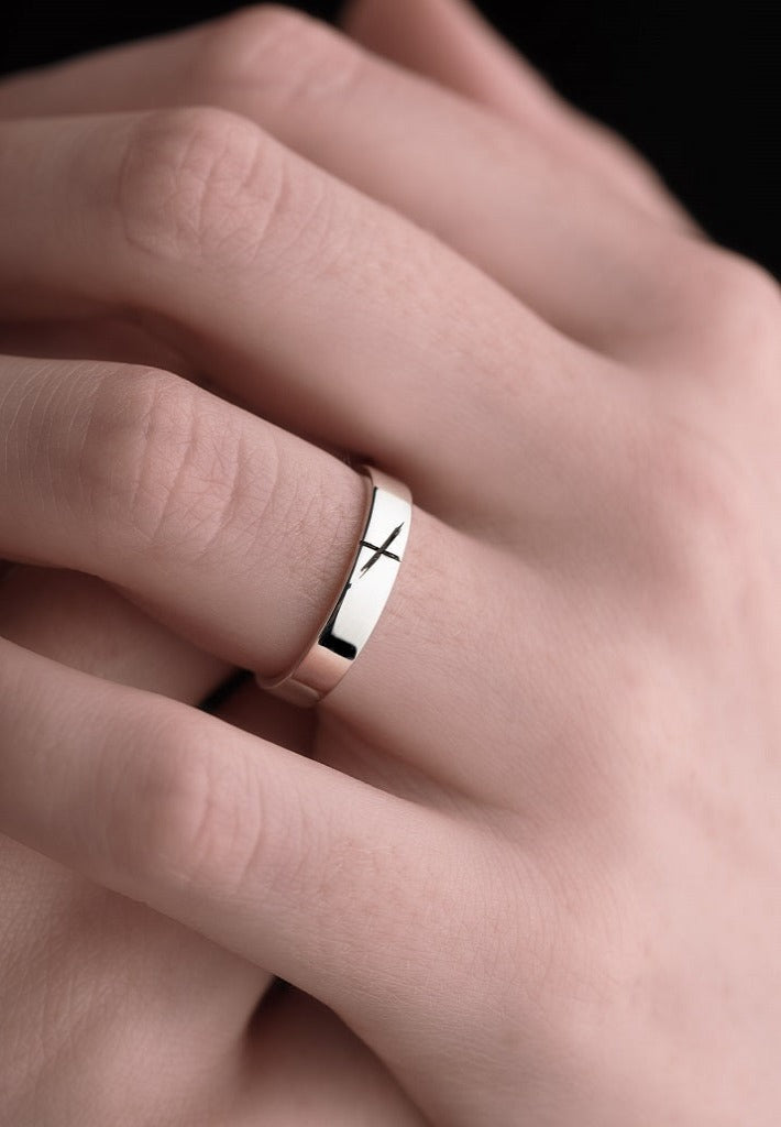 silver ogham ring ladies