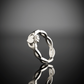 white gold claddagh ring with twist band at an angle