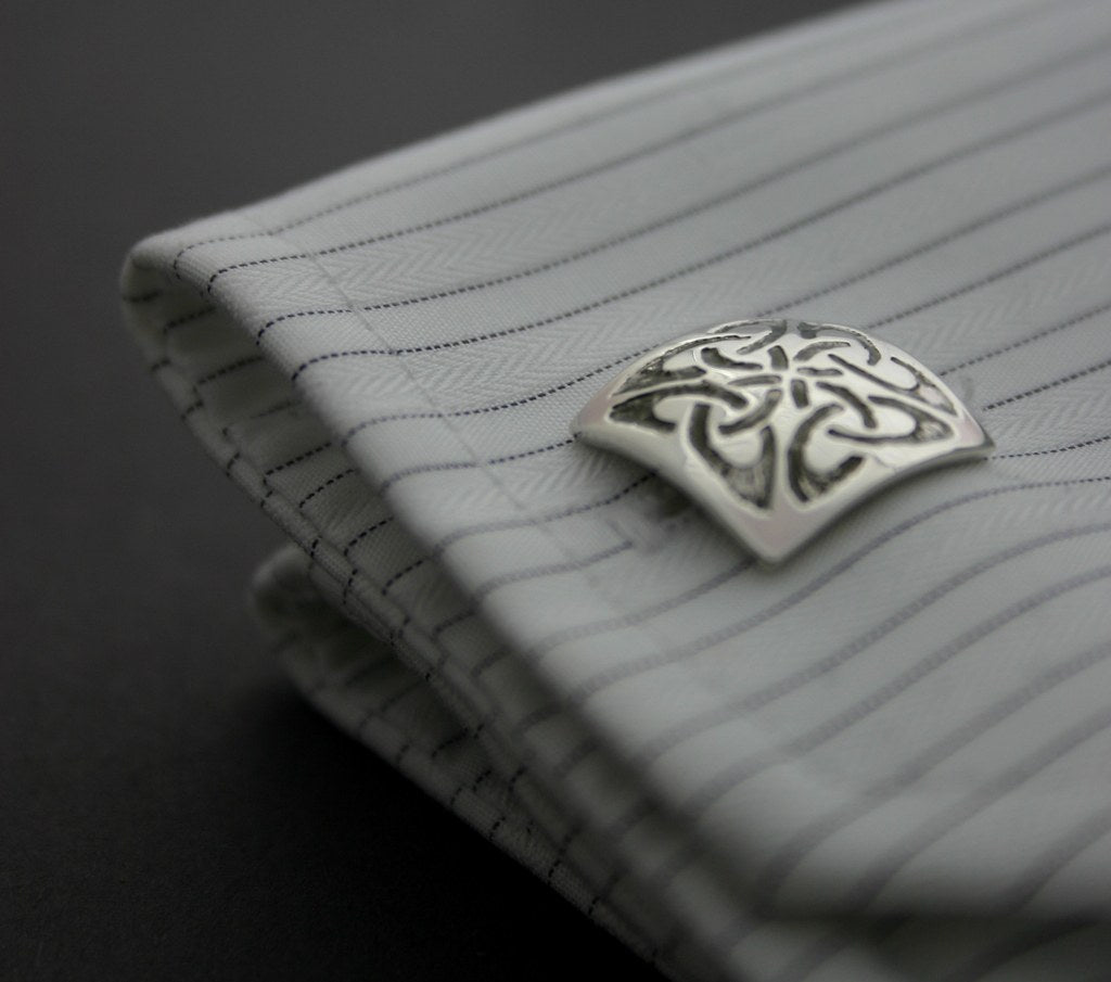 celtic knot cufflinks in silver 