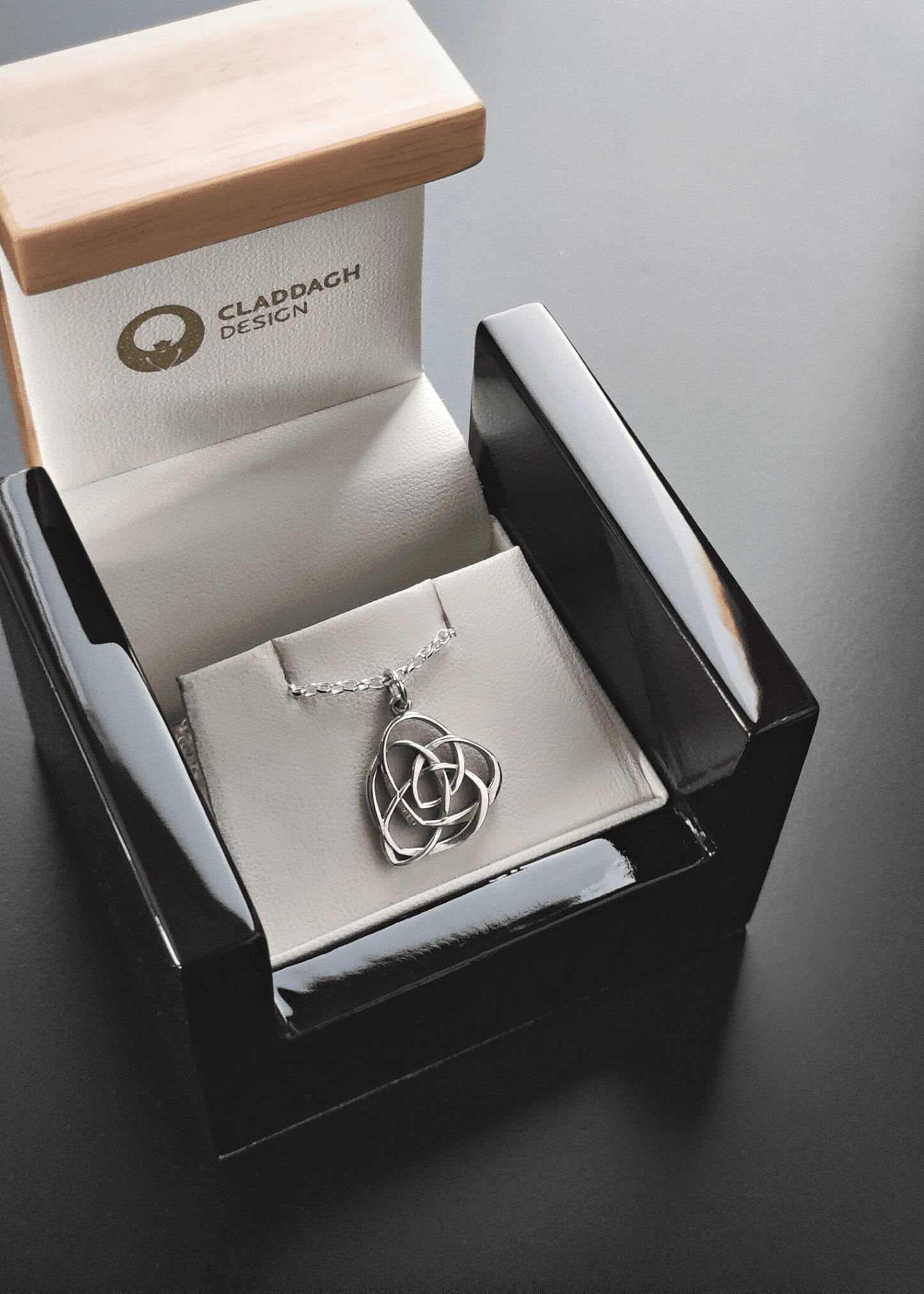 Celtic Motherhood Knot Necklace in black box