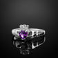 Birthstone Claddagh ring