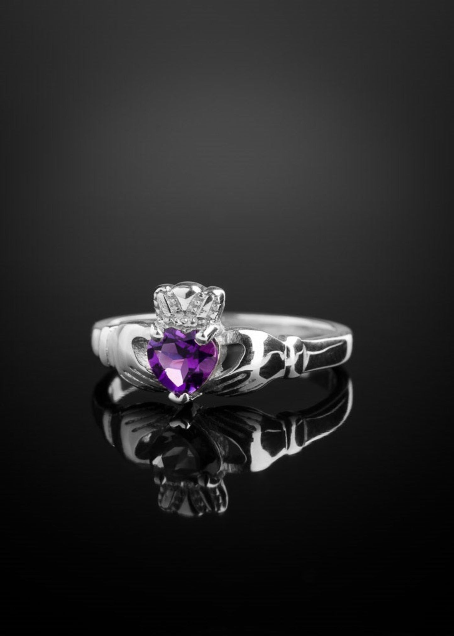 Birthstone Claddagh ring