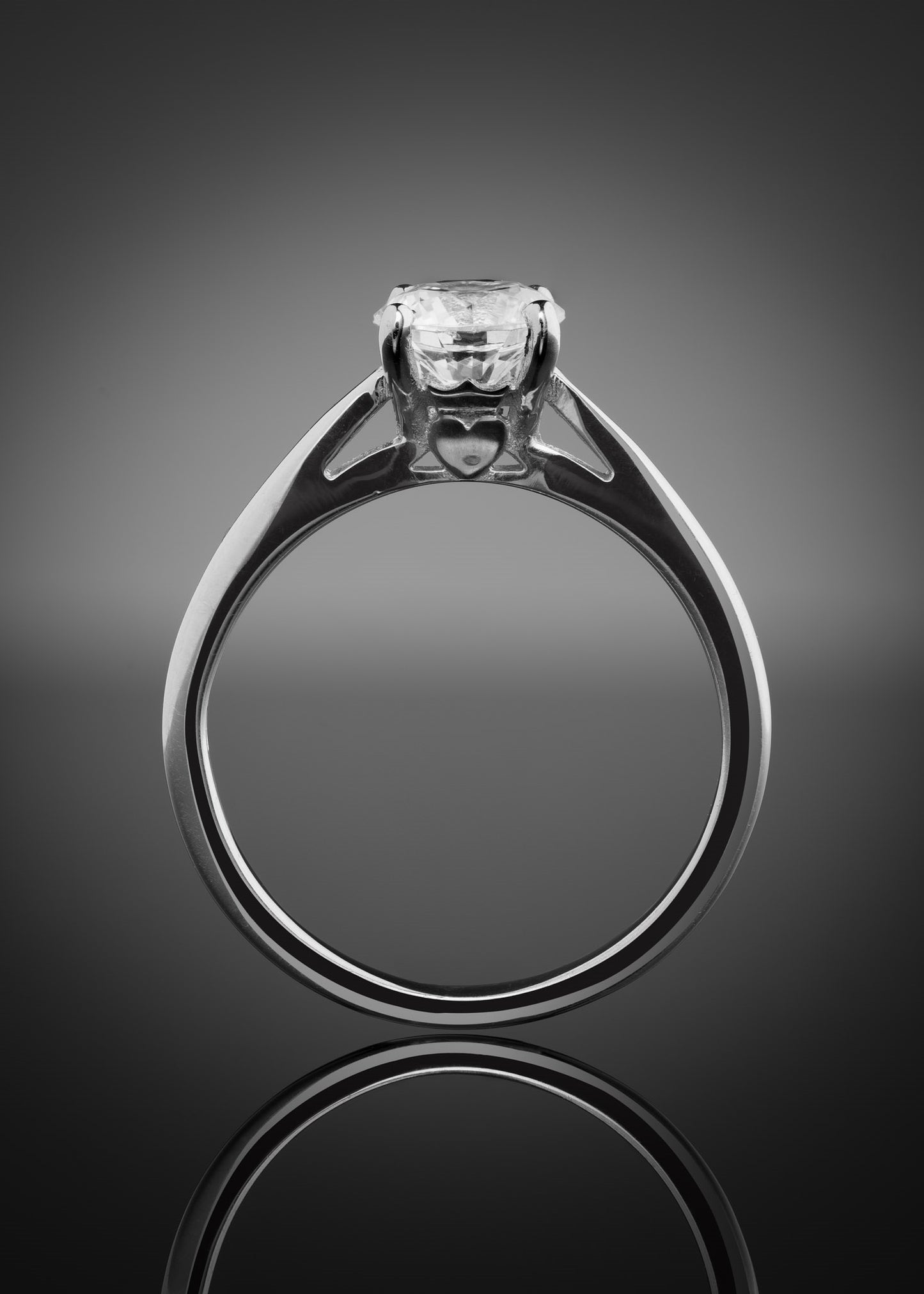 Diamond Engagement Ring with Claddagh setting