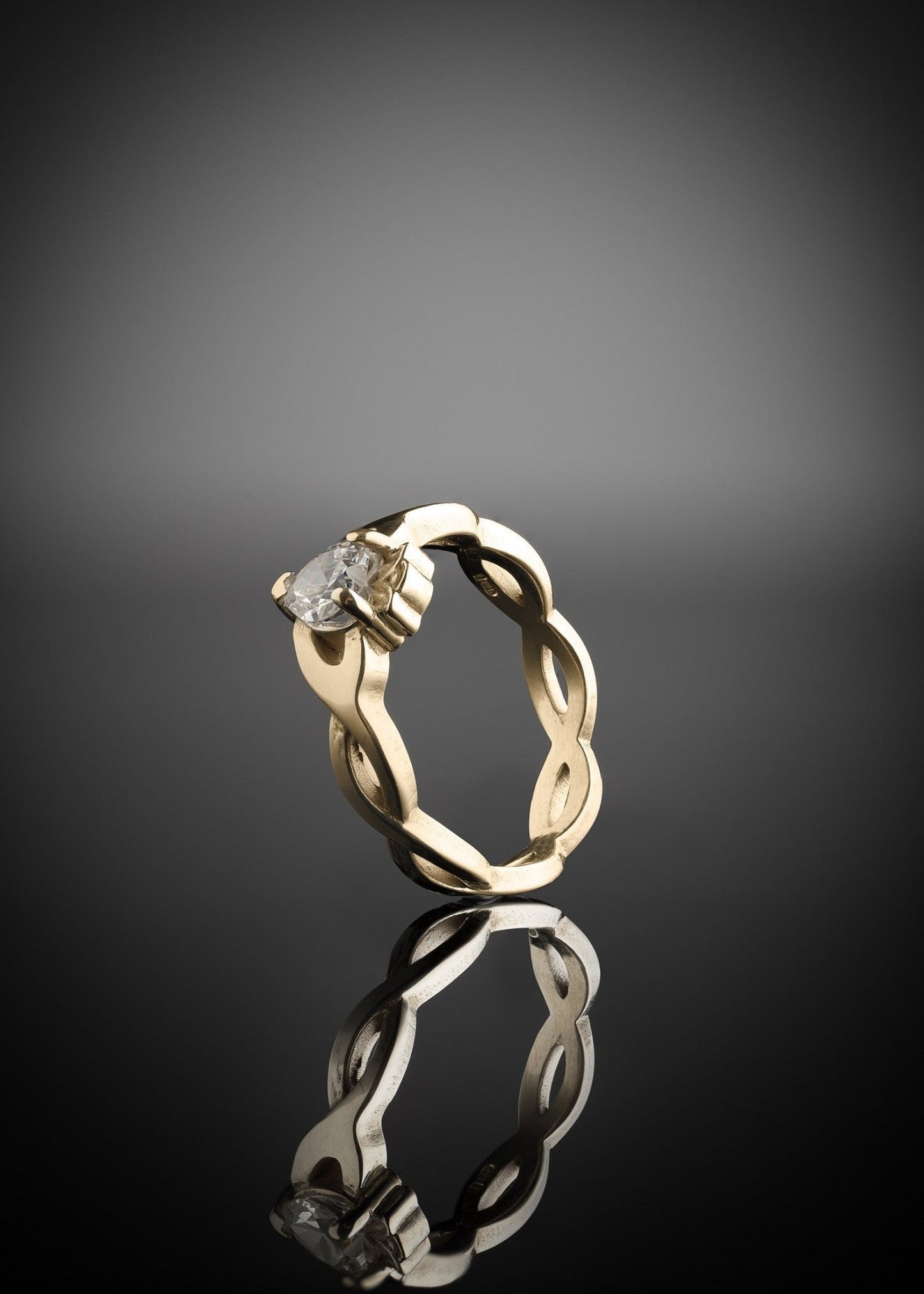 Diamond Claddagh ring in gold