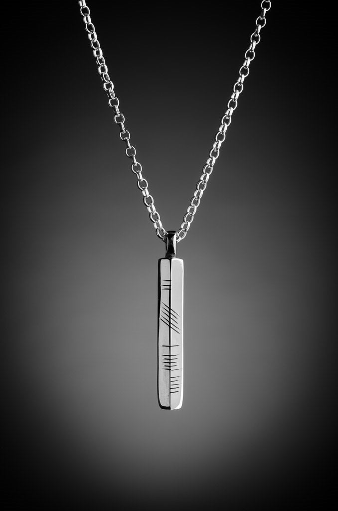 Silver Neart ogham pendant for strength