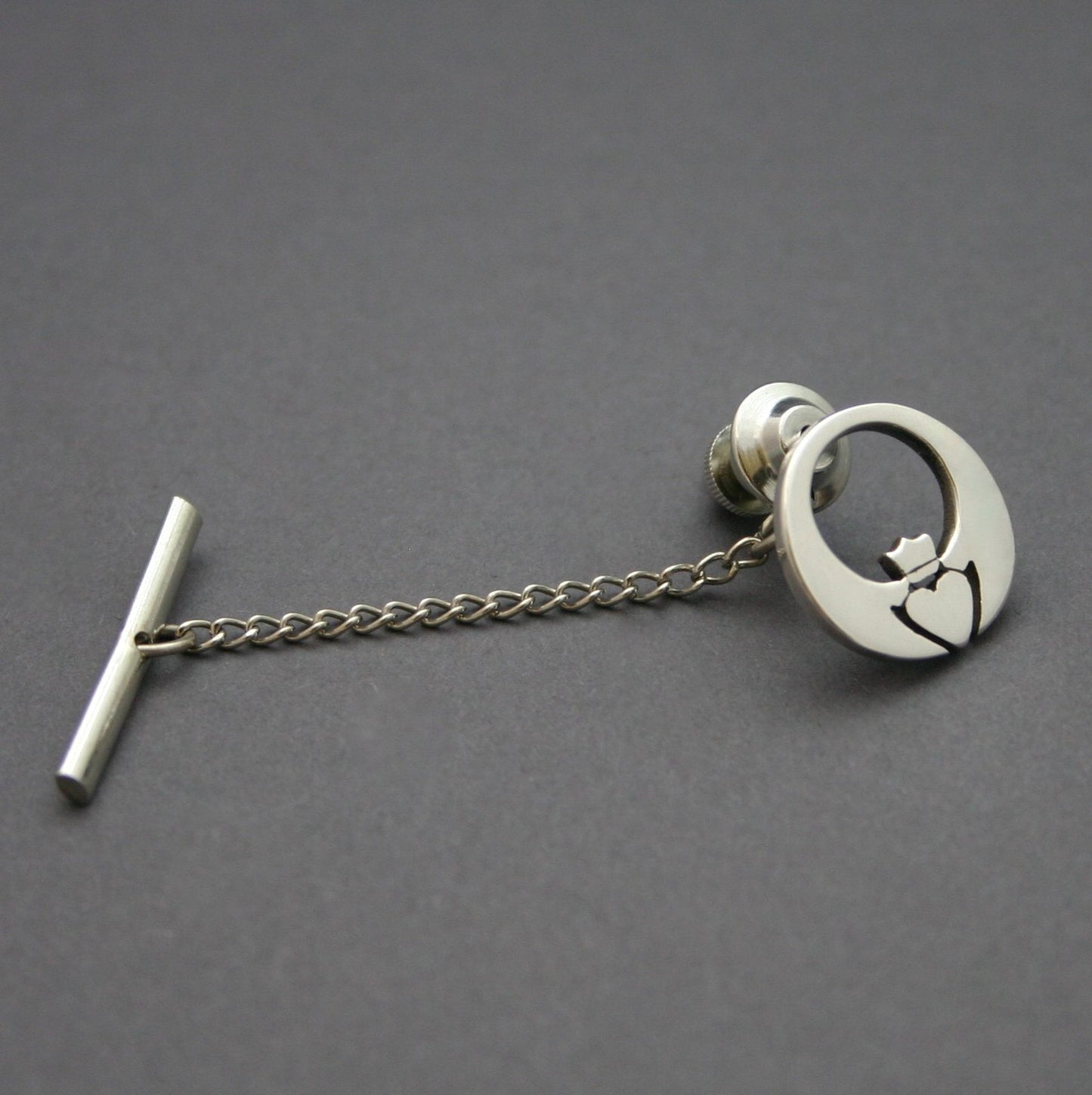 silver Claddagh tie pin