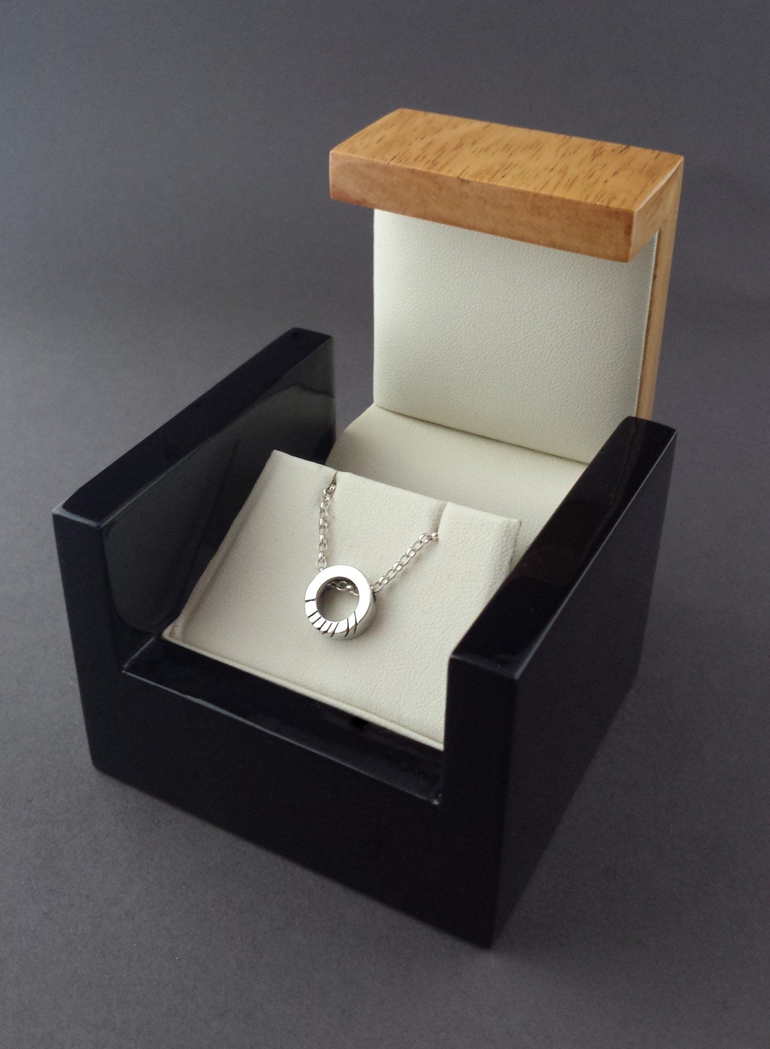 personalized ogham necklace in box