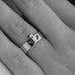 Two Tone Contemporary Claddagh Ring with gold heart