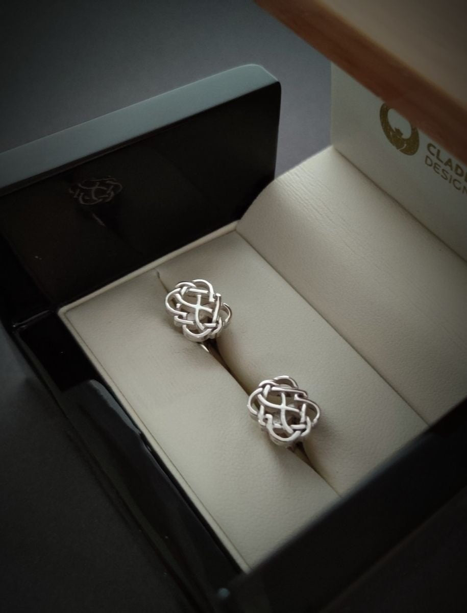 Silver Celtic Love Knot Cufflinks in box