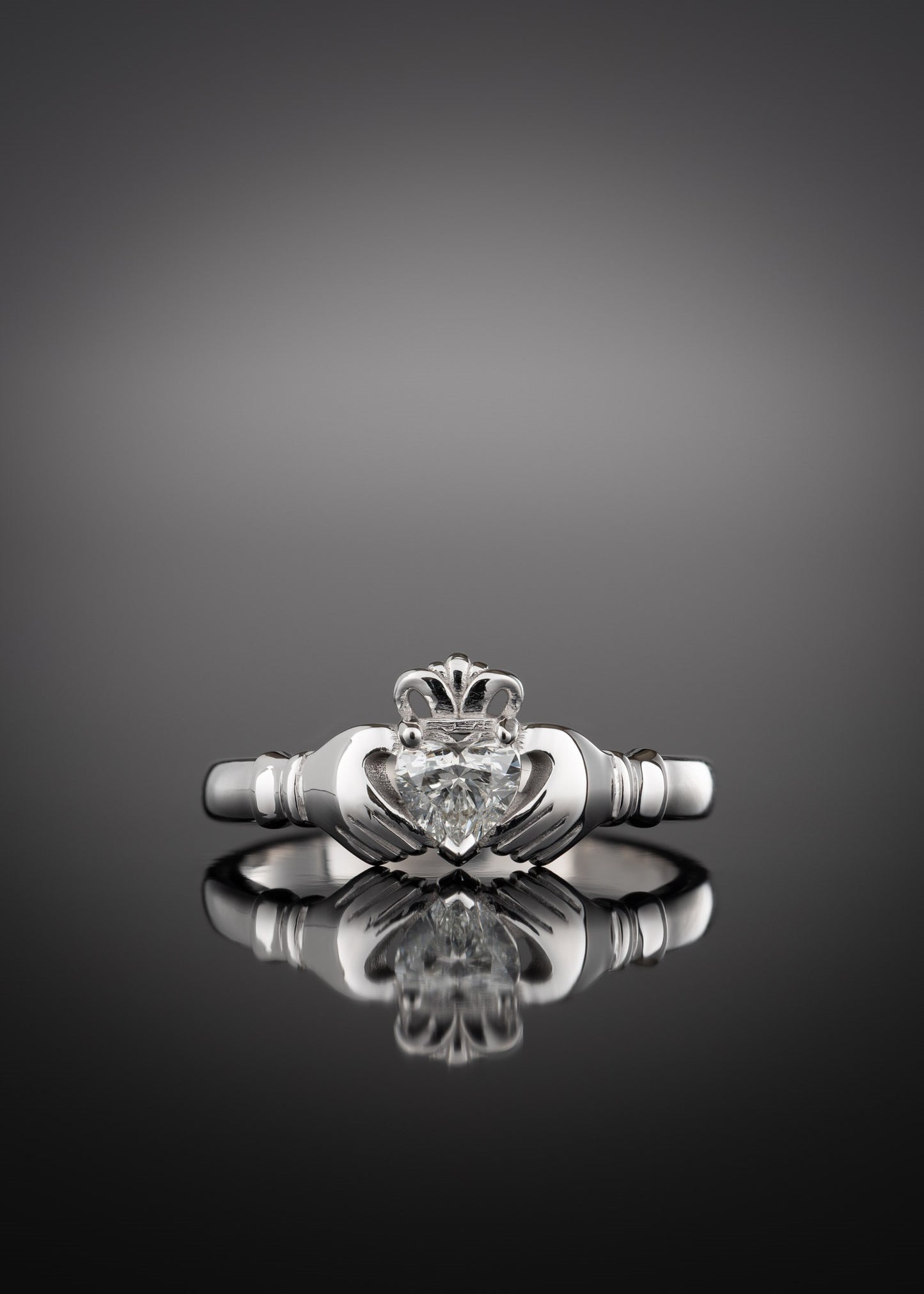 Diamond Claddagh Ring white gold