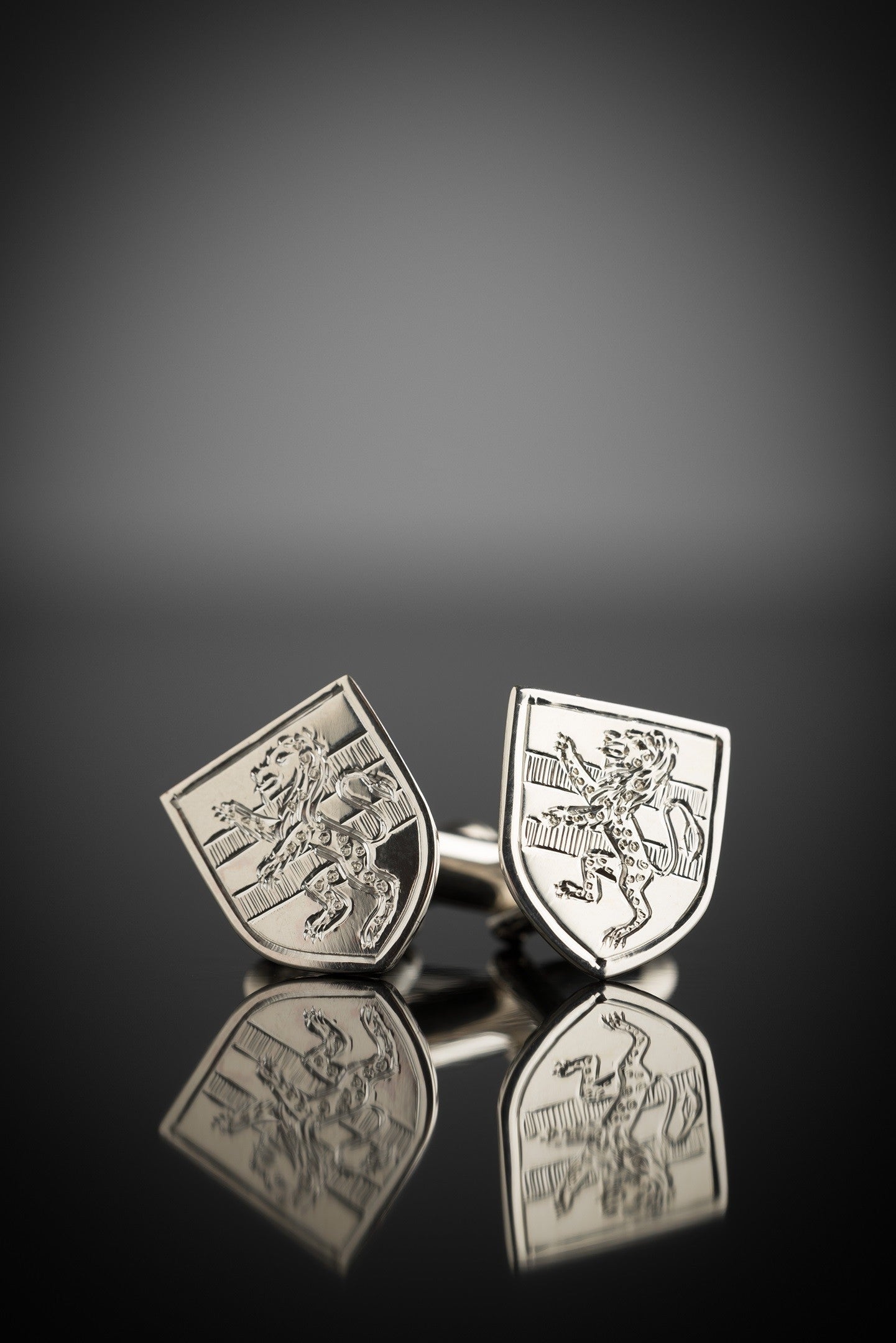 family crest cufflinks in silver
