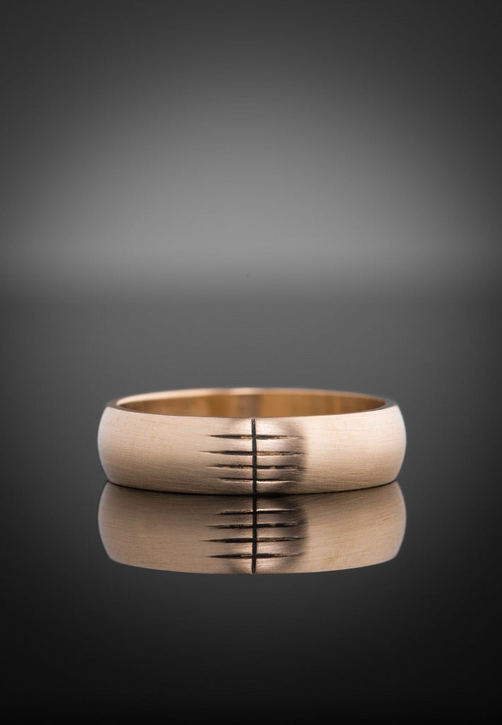 gold ogham ring matte