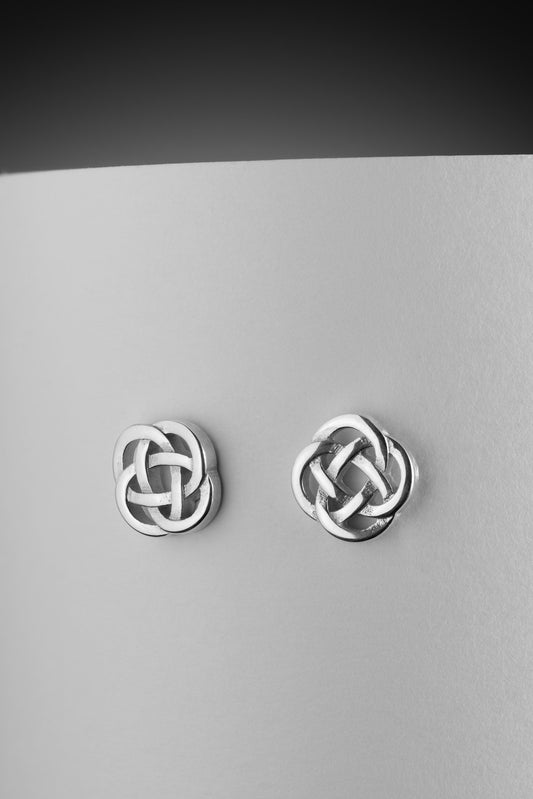 silver celtic knot earrings studs