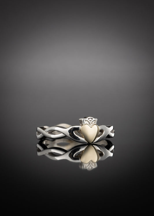 two-tone-claddagh-ring-weave-band